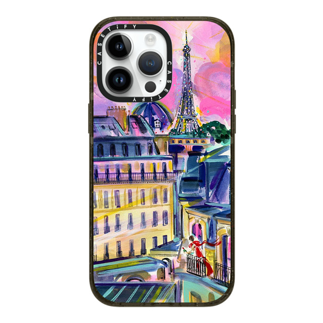 Travel Write Draw x CASETiFY iPhone 14 Pro Max ケース ブラック インパクトケース MagSafe対応 La Vie En Rose