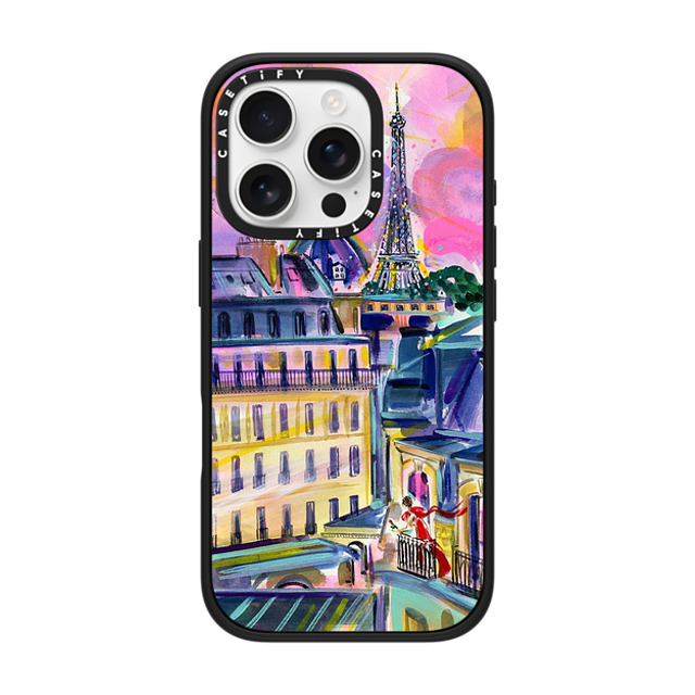 Travel Write Draw x CASETiFY iPhone 16 Pro ケース マットブラック インパクトケース MagSafe対応 La Vie En Rose