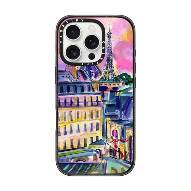 Travel Write Draw x CASETiFY iPhone 16 Pro ケース ブラック インパクトケース La Vie En Rose