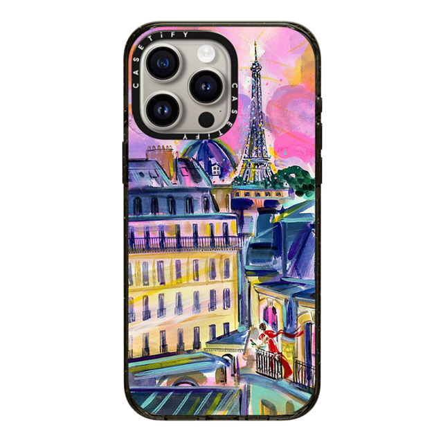 Travel Write Draw x CASETiFY iPhone 15 Pro Max ケース ブラック インパクトケース La Vie En Rose