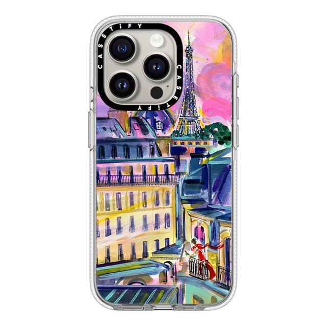 Travel Write Draw x CASETiFY iPhone 15 Pro ケース クリア クリア ケース MagSafe対応 La Vie En Rose