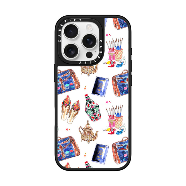 Travel Write Draw x CASETiFY iPhone 16 Pro ケース Sticker,Travel Silver on Black ミラーケース MagSafe対応 Marrakech Medina Icons Back to School Travel Write Draw x CASETiFY iPhone 16 Pro ケース Sticker,Travel Silver on Black ミラーケース MagSafe対応 Marrakech Medina Icons Back to School