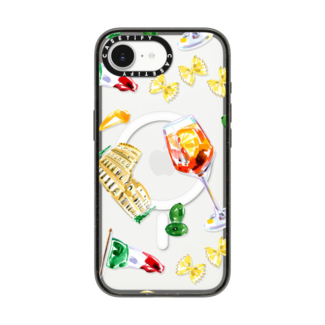 Travel Write Draw x CASETiFY iPhone 16e ケース Food,Travel ブラック インパクトケース MagSafe対応 Roma Aperitivo Back to School Travel Write Draw x CASETiFY iPhone 16e ケース Food,Travel ブラック インパクトケース MagSafe対応 Roma Aperitivo Back to School