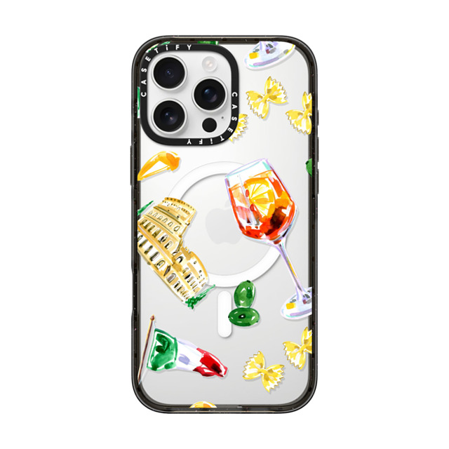 Travel Write Draw x CASETiFY iPhone 16 Pro Max ケース Food,Travel ブラック インパクトケース MagSafe対応 Roma Aperitivo Back to School Travel Write Draw x CASETiFY iPhone 16 Pro Max ケース Food,Travel ブラック インパクトケース MagSafe対応 Roma Aperitivo Back to School