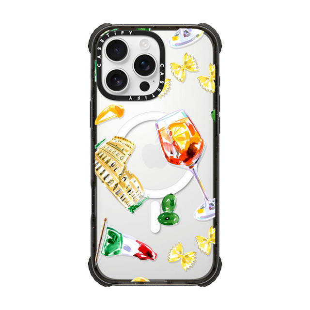 Travel Write Draw x CASETiFY iPhone 16 Pro Max ケース Food,Travel ブラック ウルトラ インパクトケース MagSafe 対応 Roma Aperitivo Back to School Travel Write Draw x CASETiFY iPhone 16 Pro Max ケース Food,Travel ブラック ウルトラ インパクトケース MagSafe 対応 Roma Aperitivo Back to School