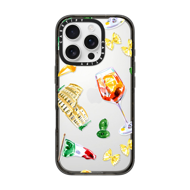 Travel Write Draw x CASETiFY iPhone 16 Pro ケース Food,Travel ブラック インパクトケース Roma Aperitivo Back to School Travel Write Draw x CASETiFY iPhone 16 Pro ケース Food,Travel ブラック インパクトケース Roma Aperitivo Back to School