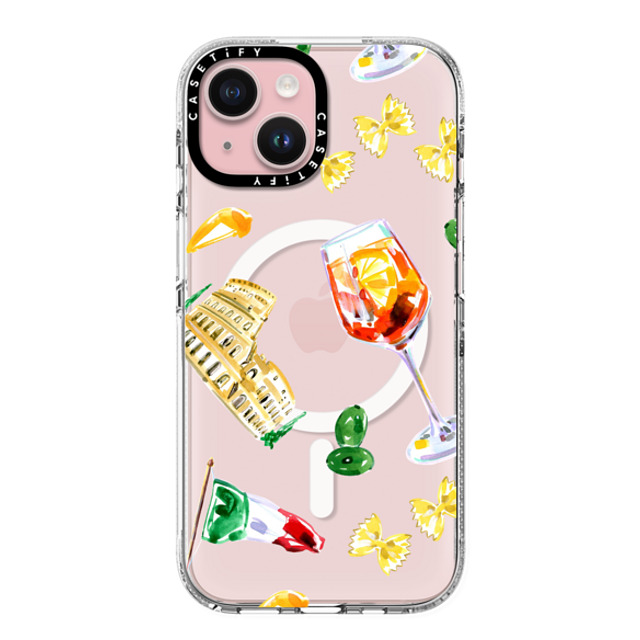 Travel Write Draw x CASETiFY iPhone 15 ケース Food,Travel クリア クリア ケース MagSafe対応 Roma Aperitivo Back to School Travel Write Draw x CASETiFY iPhone 15 ケース Food,Travel クリア クリア ケース MagSafe対応 Roma Aperitivo Back to School