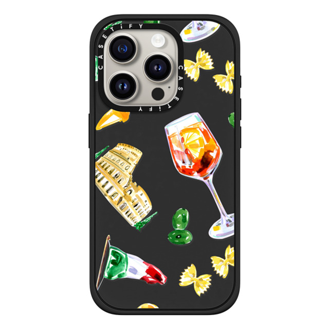 Travel Write Draw x CASETiFY iPhone 15 Pro ケース Food,Travel マットブラック インパクトケース MagSafe対応 Roma Aperitivo Back to School Travel Write Draw x CASETiFY iPhone 15 Pro ケース Food,Travel マットブラック インパクトケース MagSafe対応 Roma Aperitivo Back to School