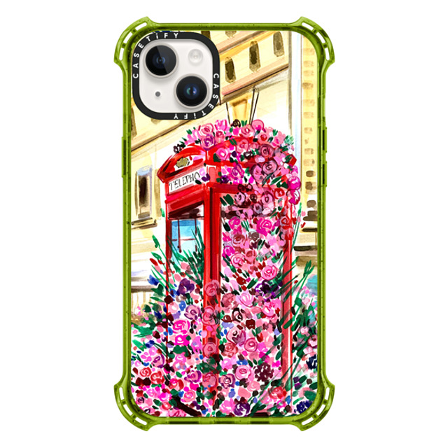 Travel Write Draw x CASETiFY iPhone 14 Plus Case Kiwi バウンスケース London in Bloom Travel Write Draw x CASETiFY iPhone 14 Plus Case Kiwi バウンスケース London in Bloom