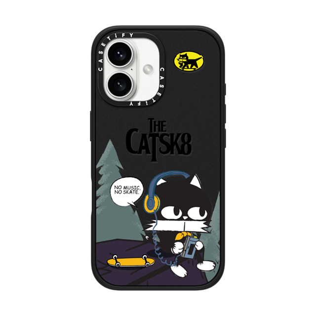 FORLEE BEAN x CASETiFY iPhone 16 Case Cat,Animal Matte Black Impact Case MagSafe Compatible NO MUSIC, NO SKATE. Mother's Day FORLEE BEAN x CASETiFY iPhone 16 Case Cat,Animal Matte Black Impact Case MagSafe Compatible NO MUSIC, NO SKATE. Mother's Day