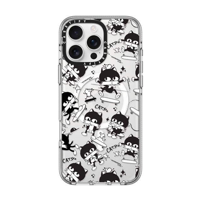 FORLEE BEAN x CASETiFY iPhone 16 Pro Max ケース Cat,Animal クリア クリア ケース MagSafe対応 Cat Skateboard Father's Day FORLEE BEAN x CASETiFY iPhone 16 Pro Max ケース Cat,Animal クリア クリア ケース MagSafe対応 Cat Skateboard Father's Day