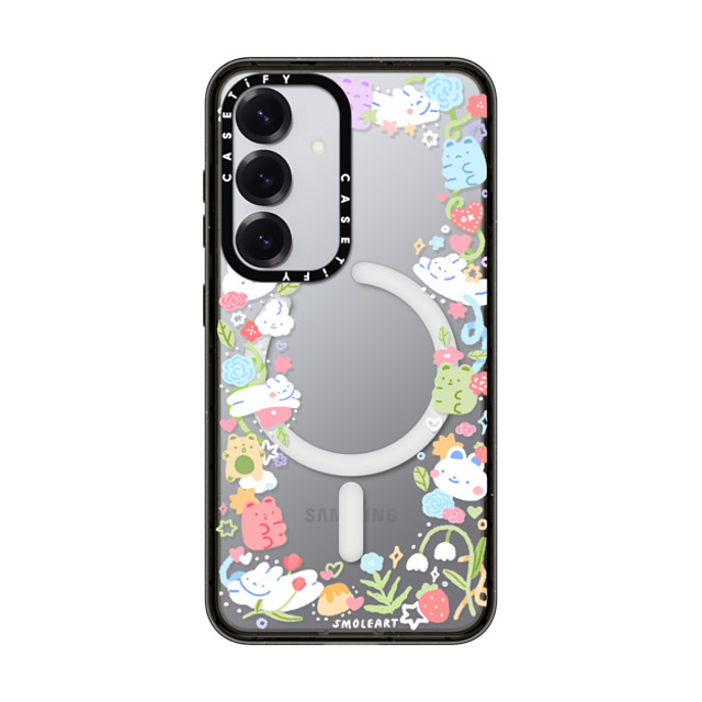 Smoleart x CASETiFY Galaxy S25 �P�[�X Bunny,Cartoon �u���b�N �}�O�l�b�g�� �C���p�N�g�P�[�X FUN BUNS