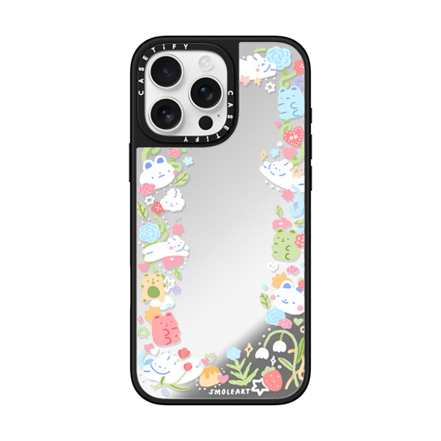 Smoleart x CASETiFY iPhone 16 Pro Max ケース Bunny,Cartoon Silver on Black ミラーケース MagSafe対応 FUN BUNS Back to School Smoleart x CASETiFY iPhone 16 Pro Max ケース Bunny,Cartoon Silver on Black ミラーケース MagSafe対応 FUN BUNS Back to School