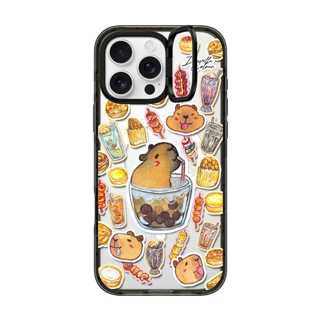 Deville Dewil x CASETiFY iPhone 16 Pro Max ケース ブラック インパクトリングスタンドケース MagSafe対応 Capybara HK