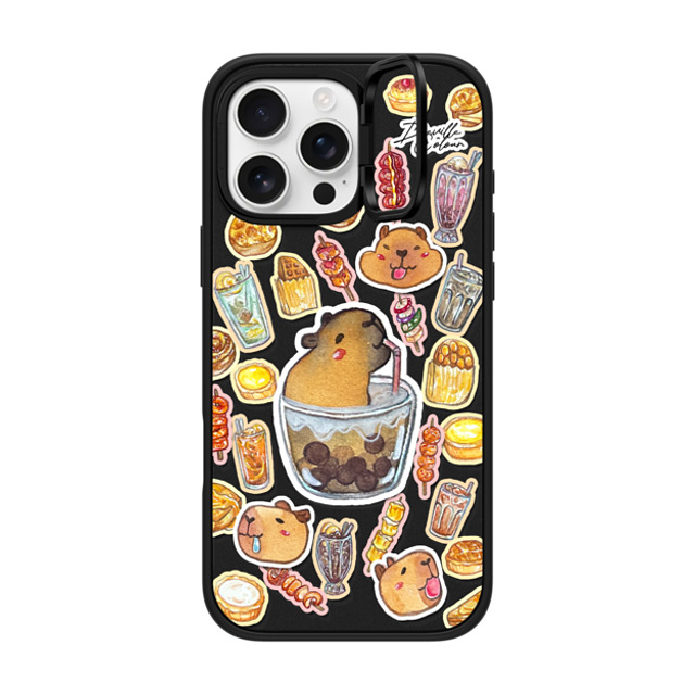 Deville Dewil x CASETiFY iPhone 16 Pro Max ケース マットブラック インパクトリングスタンドケース MagSafe対応 Capybara HK