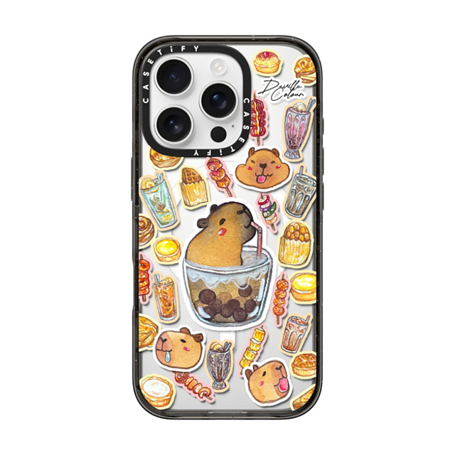 Deville Dewil x CASETiFY iPhone 16 Pro ケース ブラック インパクトケース MagSafe対応 Capybara HK
