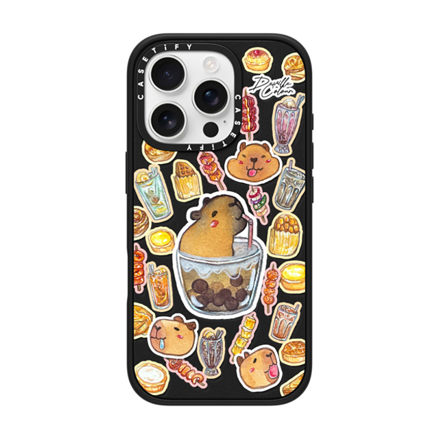 Deville Dewil x CASETiFY iPhone 16 Pro ケース マットブラック インパクトケース MagSafe対応 Capybara HK