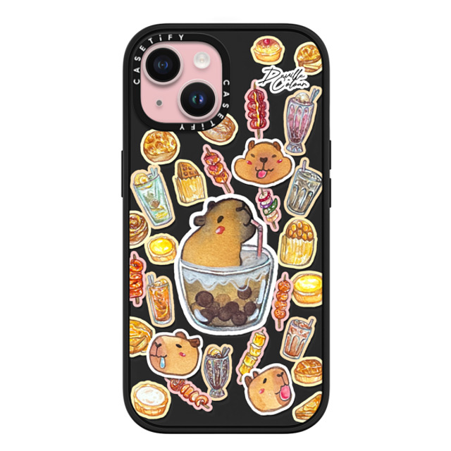 Deville Dewil x CASETiFY iPhone 15 ケース マットブラック インパクトケース MagSafe対応 Capybara HK