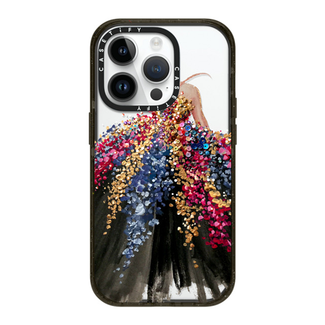 designlovefest x CASETiFY iPhone 14 Pro ケース ブラック インパクトケース MagSafe対応 Blooming Gown