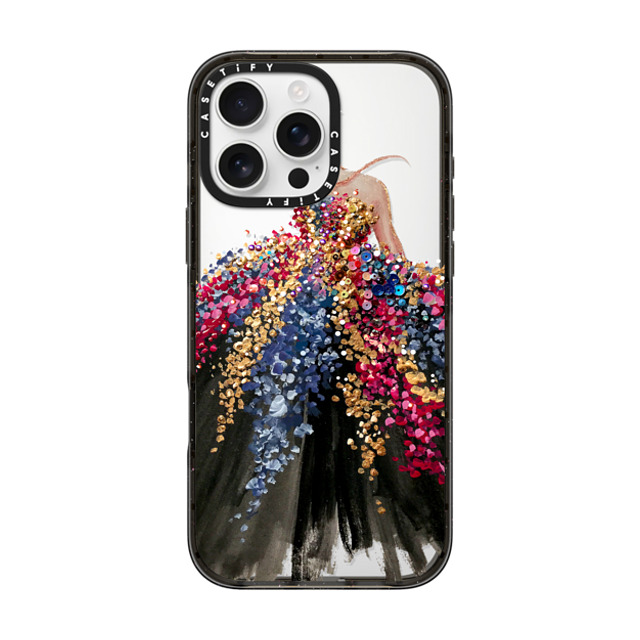 designlovefest x CASETiFY iPhone 16 Pro Max ケース ブラック インパクトケース MagSafe対応 Blooming Gown