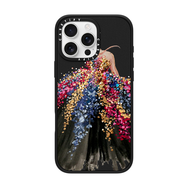 designlovefest x CASETiFY iPhone 16 Pro Max ケース マットブラック インパクトケース MagSafe対応 Blooming Gown