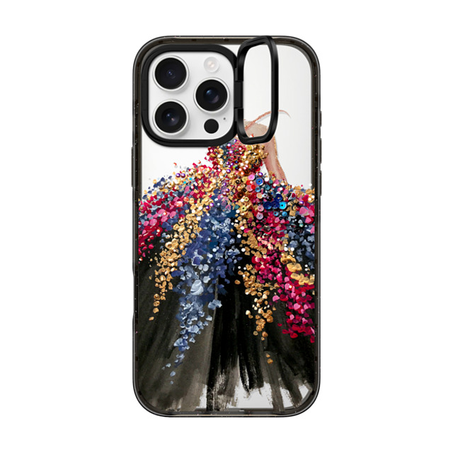 designlovefest x CASETiFY iPhone 16 Pro Max ケース ブラック インパクトリングスタンドケース MagSafe対応 Blooming Gown