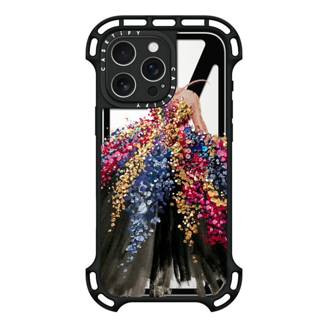 designlovefest x CASETiFY iPhone 16 Pro Max ケース ブラック ウルトラ バウンスケース MagSafe対応 Blooming Gown