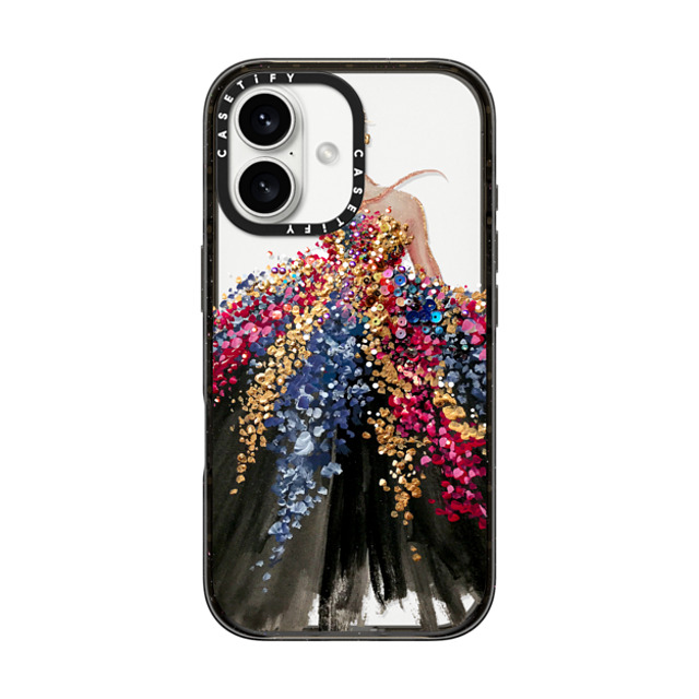 designlovefest x CASETiFY iPhone 16 ケース ブラック インパクトケース MagSafe対応 Blooming Gown