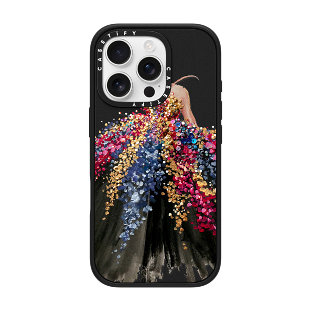 designlovefest x CASETiFY iPhone 16 Pro ケース マットブラック インパクトケース MagSafe対応 Blooming Gown