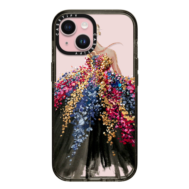 designlovefest x CASETiFY iPhone 15 ケース ブラック インパクトケース Blooming Gown