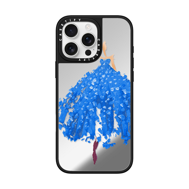 designlovefest x CASETiFY iPhone 16 Pro Max ケース Silver on Black ミラーケース MagSafe対応 Blue Gown Red Boots Back to School designlovefest x CASETiFY iPhone 16 Pro Max ケース Silver on Black ミラーケース MagSafe対応 Blue Gown Red Boots Back to School