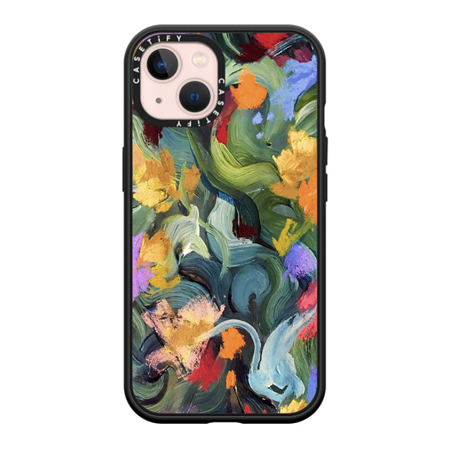 designlovefest x CASETiFY iPhone 13 ケース マットブラック インパクトケース MagSafe対応 In the Tulips