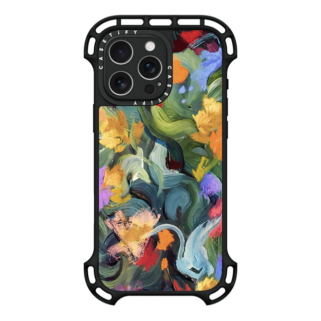 designlovefest x CASETiFY iPhone 16 Pro Max ケース ブラック ウルトラ バウンスケース MagSafe対応 In the Tulips