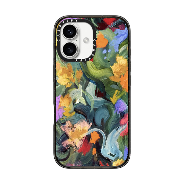 designlovefest x CASETiFY iPhone 16 ケース ブラック インパクトケース MagSafe対応 In the Tulips