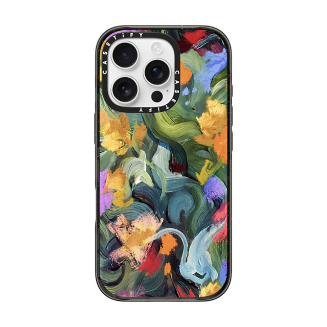 designlovefest x CASETiFY iPhone 16 Pro ケース ブラック インパクトケース In the Tulips