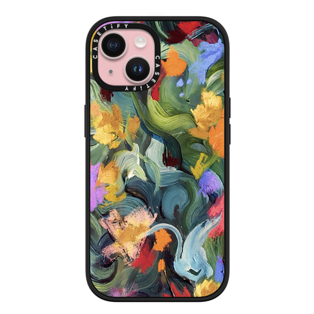 designlovefest x CASETiFY iPhone 15 ケース マットブラック インパクトケース MagSafe対応 In the Tulips