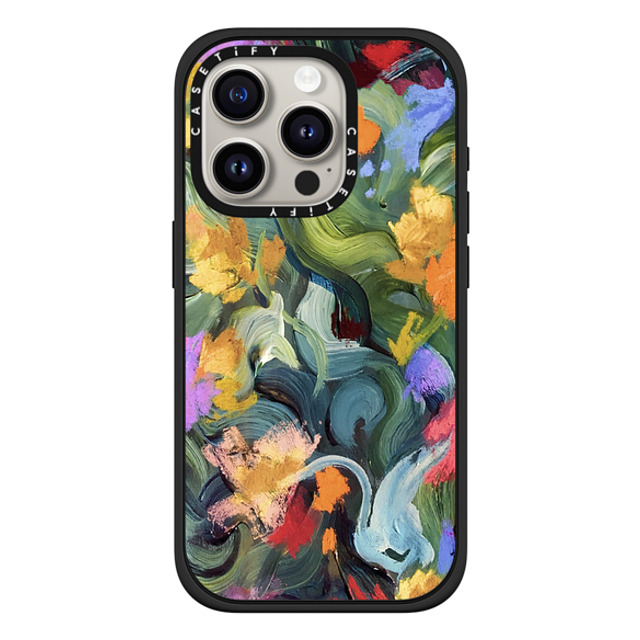 designlovefest x CASETiFY iPhone 15 Pro ケース マットブラック インパクトケース MagSafe対応 In the Tulips