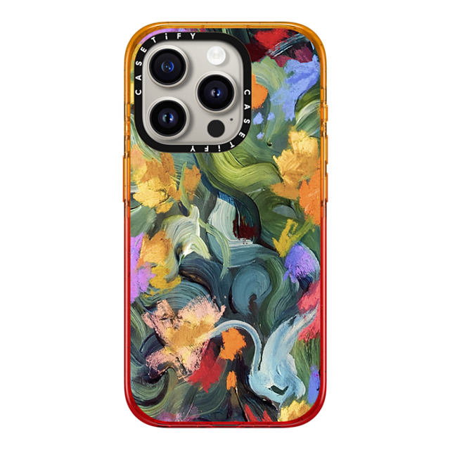 designlovefest x CASETiFY iPhone 15 Pro �P�[�X Fine Art Peach Haze �C���p�N�g�P�[�X In the Tulips