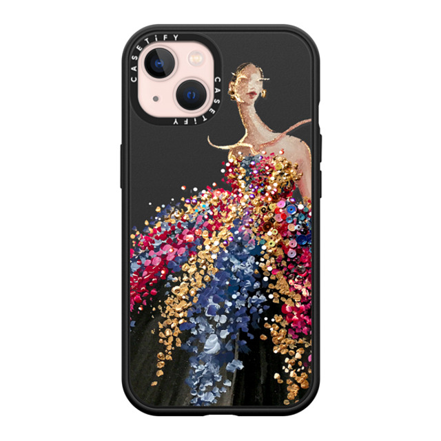 designlovefest x CASETiFY iPhone 13 ケース マットブラック インパクトケース MagSafe対応 Blooming Gown