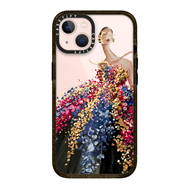 designlovefest x CASETiFY iPhone 13 ケース ブラック インパクトケース Blooming Gown