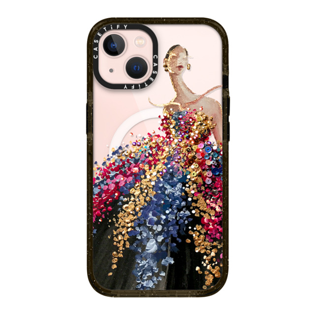 designlovefest x CASETiFY iPhone 13 ケース ブラック インパクトケース MagSafe対応 Blooming Gown