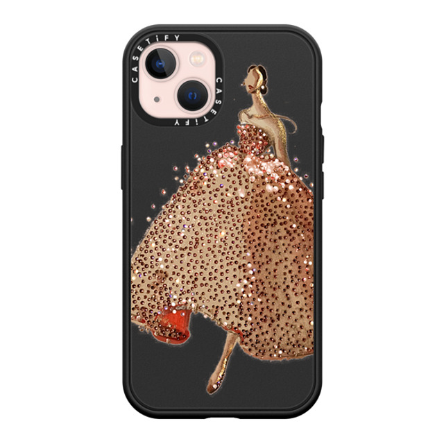 designlovefest x CASETiFY iPhone 13 ケース マットブラック インパクトケース MagSafe対応 Sparkling Gown