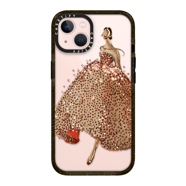 designlovefest x CASETiFY iPhone 13 ケース ブラック インパクトケース Sparkling Gown