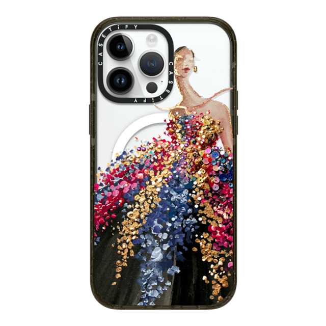 designlovefest x CASETiFY iPhone 14 Pro Max ケース ブラック インパクトケース MagSafe対応 Blooming Gown