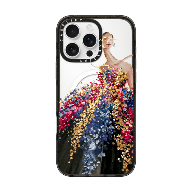 designlovefest x CASETiFY iPhone 16 Pro Max ケース ブラック インパクトケース MagSafe対応 Blooming Gown