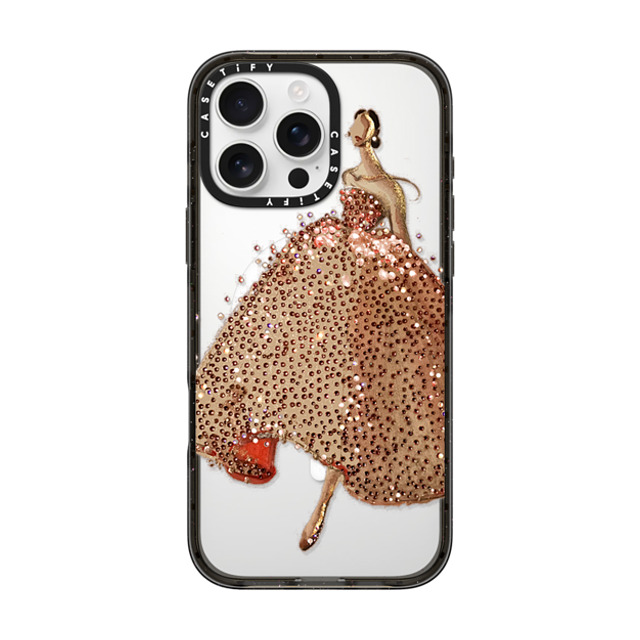 designlovefest x CASETiFY iPhone 16 Pro Max ケース ブラック インパクトケース MagSafe対応 Sparkling Gown