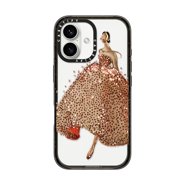 designlovefest x CASETiFY iPhone 16 ケース ブラック インパクトケース Sparkling Gown