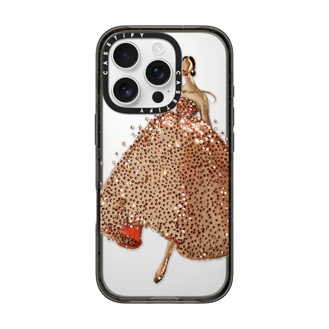 designlovefest x CASETiFY iPhone 16 Pro ケース ブラック インパクトケース Sparkling Gown