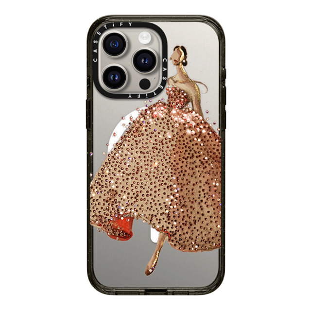 designlovefest x CASETiFY iPhone 15 Pro Max ケース ブラック インパクトケース MagSafe対応 Sparkling Gown