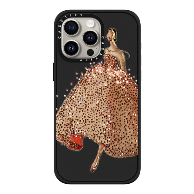 designlovefest x CASETiFY iPhone 15 Pro Max ケース マットブラック インパクトケース MagSafe対応 Sparkling Gown